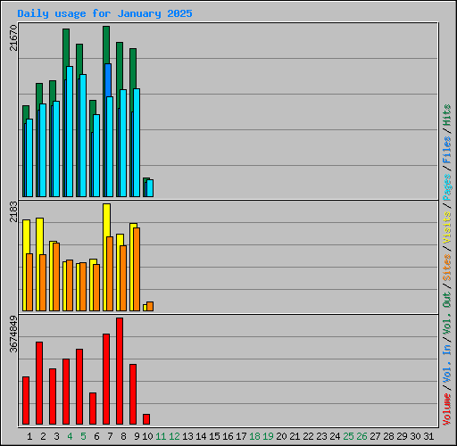Daily usage for January 2025