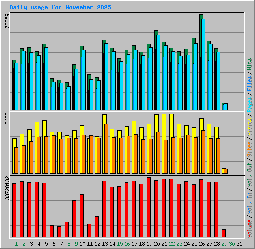 Daily usage for November 2025