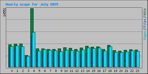 Hourly usage for July 2025